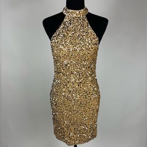 Gold Halter Dress